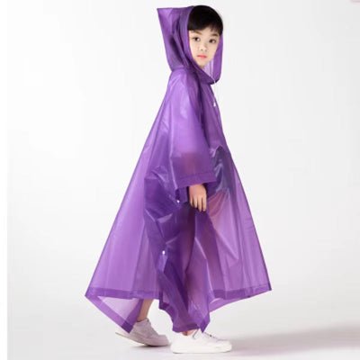 poncho pluie enfant mauve jeune fille