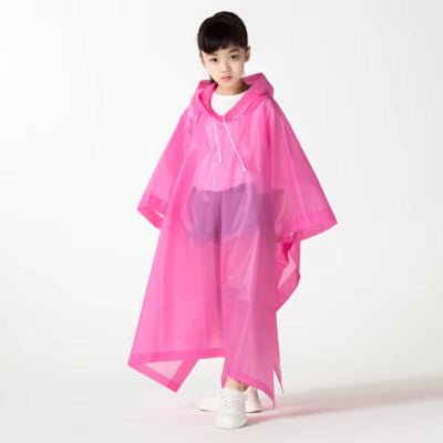 poncho pluie enfant rose jeune fille