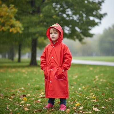 poncho pluie enfant rouge