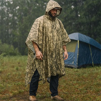 poncho pluie imprimé militaire