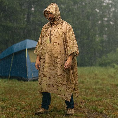poncho pluie militaire beige