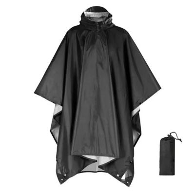 poncho pluie noir avec étui