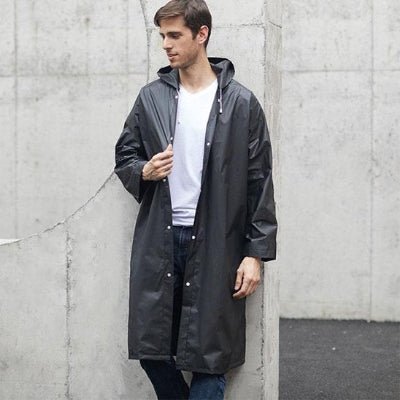poncho pluie noir long homme
