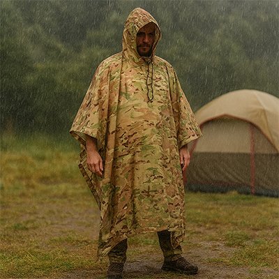 poncho pluie par mauvais temps