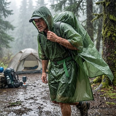 Poncho pluie très grand  vert