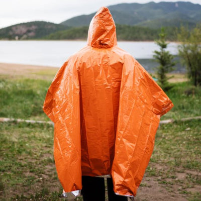 Poncho pluie urgence couleur orange