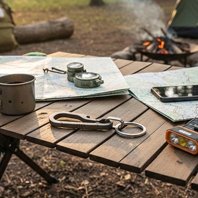 Porte clé mousqueton avec ouvre-bouteille 