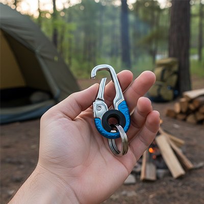 porte clé mousqueton bleu 