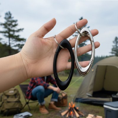 Porte clé mousqueton deux tons 