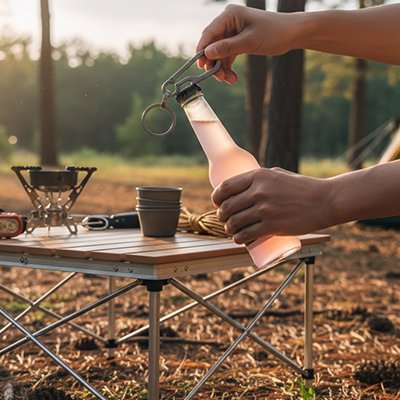 Porte clé mousqueton pratique en camping