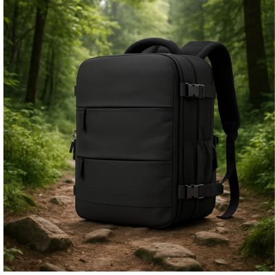 sac à dos noir sur le sol