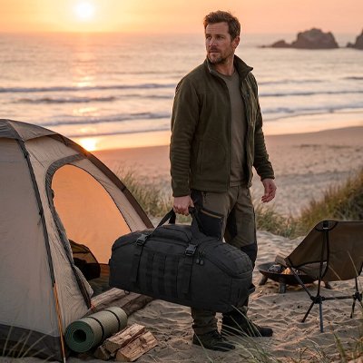 sac à dos pour randonnée homme à la plage en camping