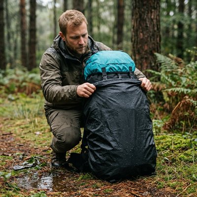 Sac à dos pour randonnée qui le met dans sa housse 
