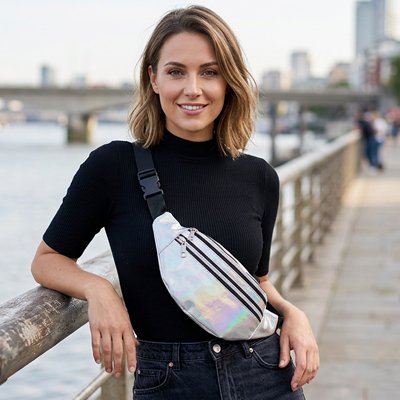 sac banane femme qui part en bateau