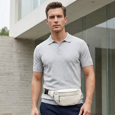 sac banane homme couleur blanc en ville
