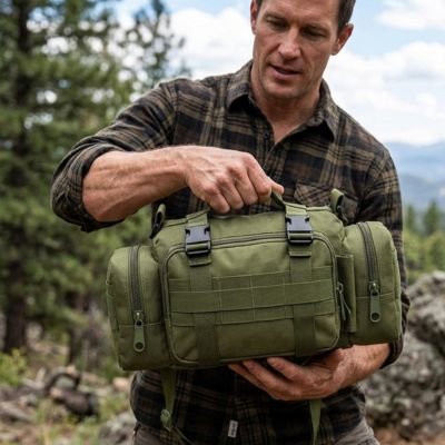sac banane molle kaki multi rangement