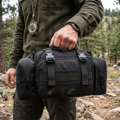 sac banane molle noir multi rangement 