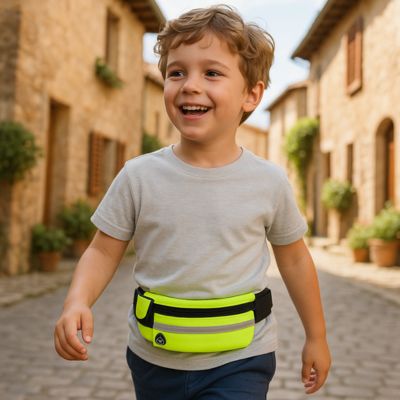 sac banane vert enfant au village