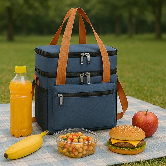 Sac isotherme bleu grand rangement 
