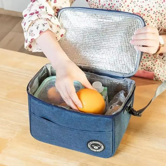 Sac isotherme repas bleu grand rangement