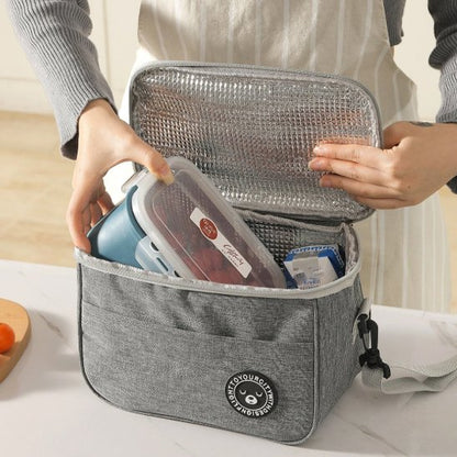 Sac isotherme repas gris grand rangement