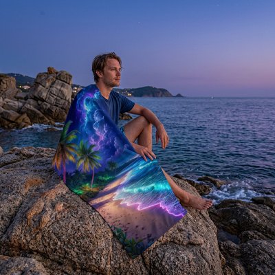 serviette de plage aux couleurs vives