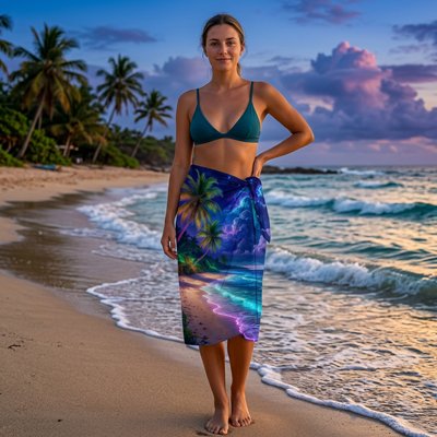 serviette de plage femme à la pénombre