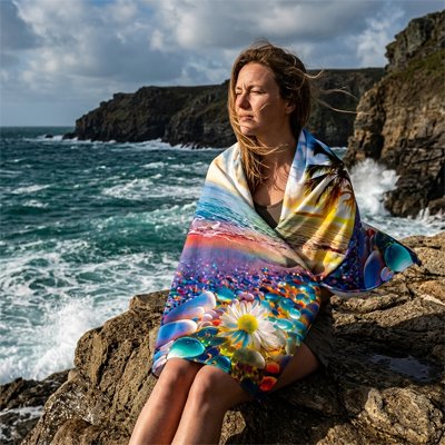 serviette de plage jolis motifs colorés