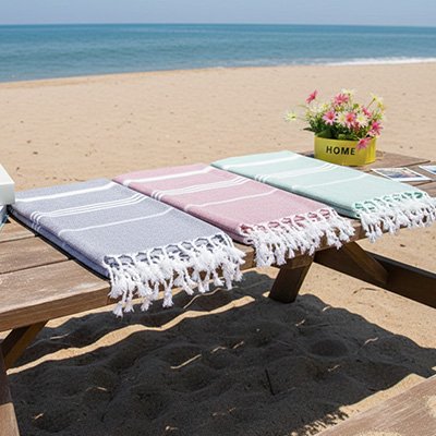 serviette trois coloris 