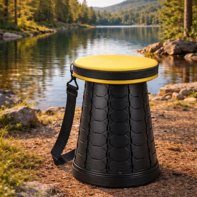 Tabouret pliable assise jaune
