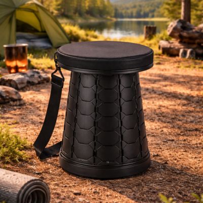 Tabouret pliable assise noire