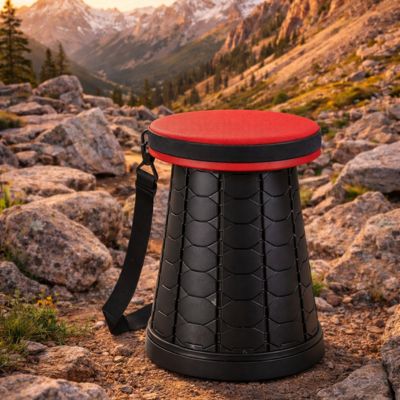 Tabouret pliable assise rouge