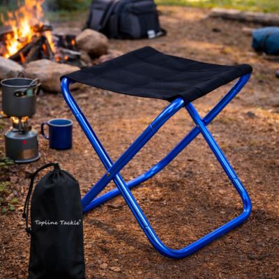 Tabouret pliable base alliage bleu