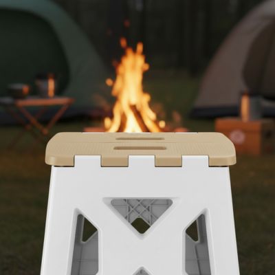 Tabouret pliable dessus beige 