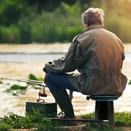 Tabouret pliable homme à la pêche