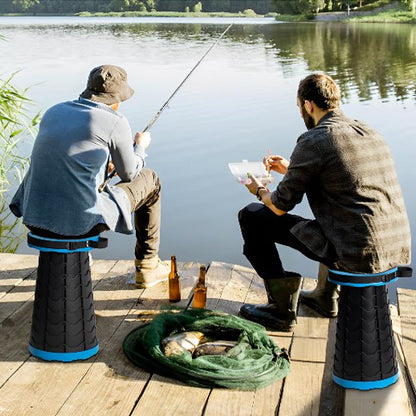Tabouret pliable homme et son fils qui sont à la pêche