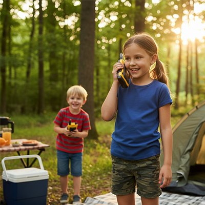 talkie walkie enfant deux pièces jaune