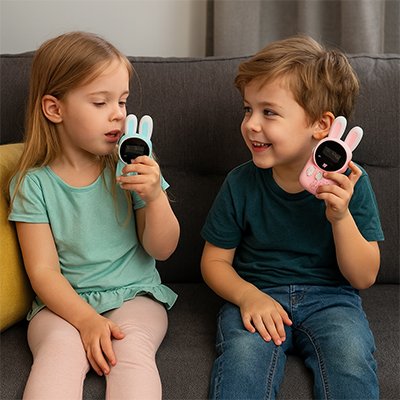talkie walkie enfant discutant ensemble 