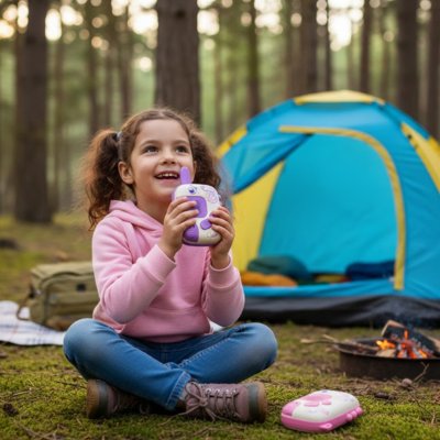Talkie walkie enfant fille enjouée