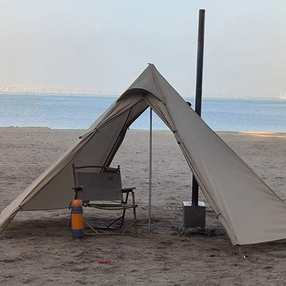Tente camping beige multi fonctions 