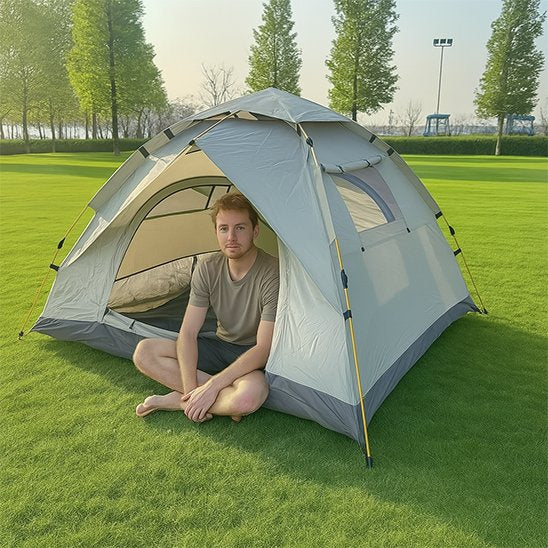 Tente camping homme entre facilement 