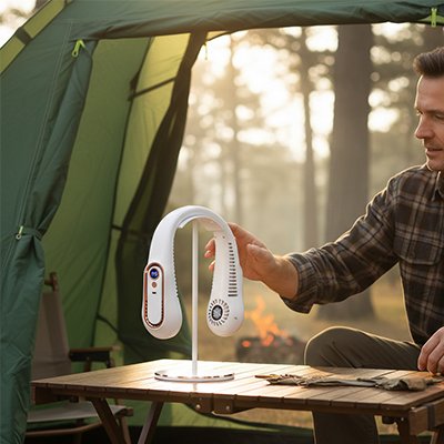 Ventilateur de cou​ blanc en bivouac