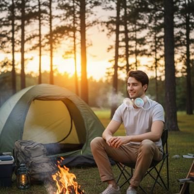 Ventilateur de cou​ homme en bivouac