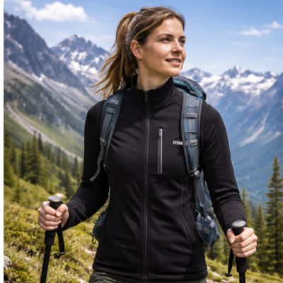 veste imperméable femme trek bâtons de marche 