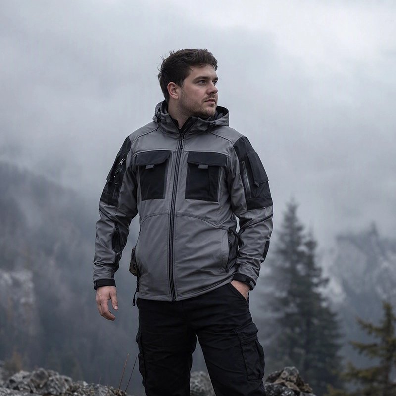 Veste randonnée homme​ au sommet de la montagne 